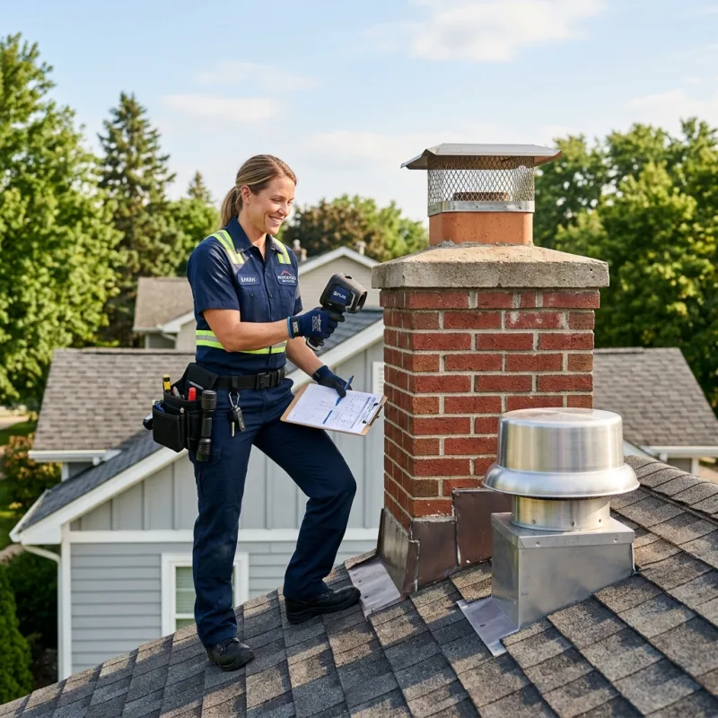 Technician inspecting a Heidelberg roof cavity and ductwork for a dead bird